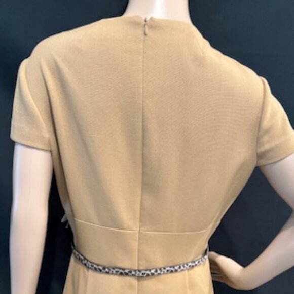 Eliza J Camel Dress with Leopard Print Belt – Size 12 - Picture 5 of 7